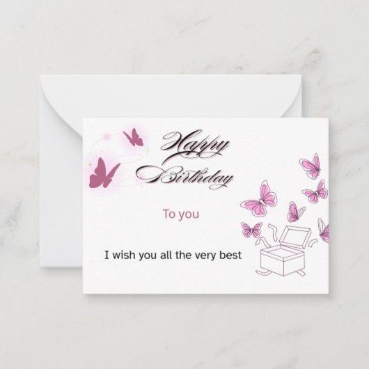 Custom Happy Birthday Card | Personalized Name & M Mitteilungskarte (Vorderseite)