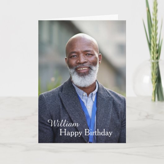 Custom Happy Birthday Foto Card Karte (Vorderseite)
