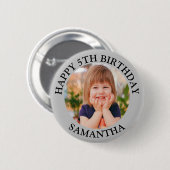 Custom Happy Birthday Foto Name Age Button (Vorne & Hinten)