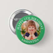 Custom Happy Birthday Foto Name Age Button (Vorne & Hinten)