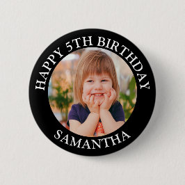 Custom Happy Birthday Foto Name Age Button