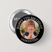 Custom Happy Birthday Foto Name Age Button (Vorne & Hinten)
