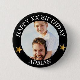 Custom Happy Birthday Foto und Age Name Button