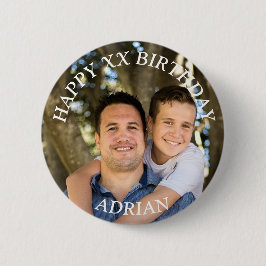 Custom Happy Birthday Foto und Age Name Button