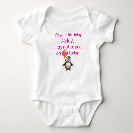 Custom Happy Birthday, Funny Geschenk von Baby, Baby Strampler (Vorderseite)