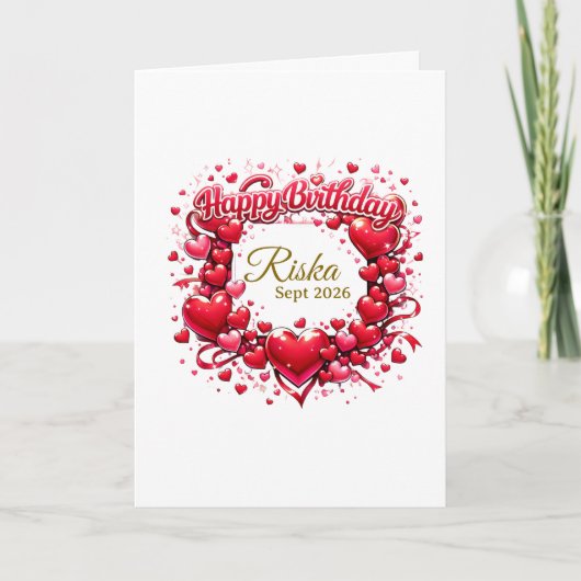 Custom Happy Birthday Gift Card – Personalized Bir Karte (Vorderseite)
