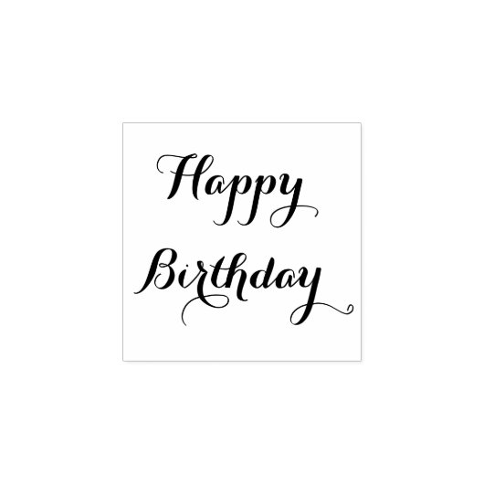 Custom Happy Birthday Gruß Elegantes Script Wood Gummistempel (Prägung)