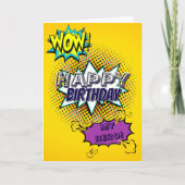Custom HAPPY BIRTHDAY HERO Comic Style Pop Art Fun Karte (Vorderseite)