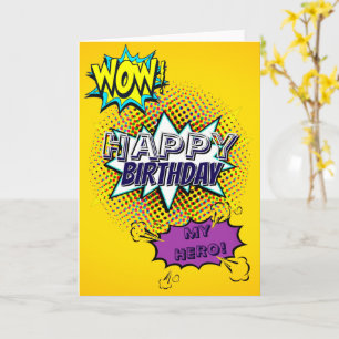 Custom HAPPY BIRTHDAY HERO Comic Style Pop Art Fun Karte