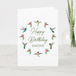 Custom Happy Birthday Hummingbirds Card Karte