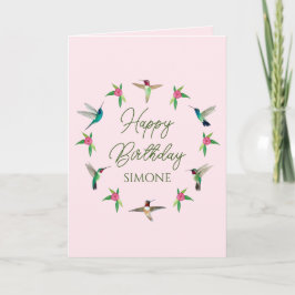Custom Happy Birthday Hummingbirds Card Karte
