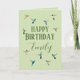 Custom Happy Birthday Hummingbirds Card Karte