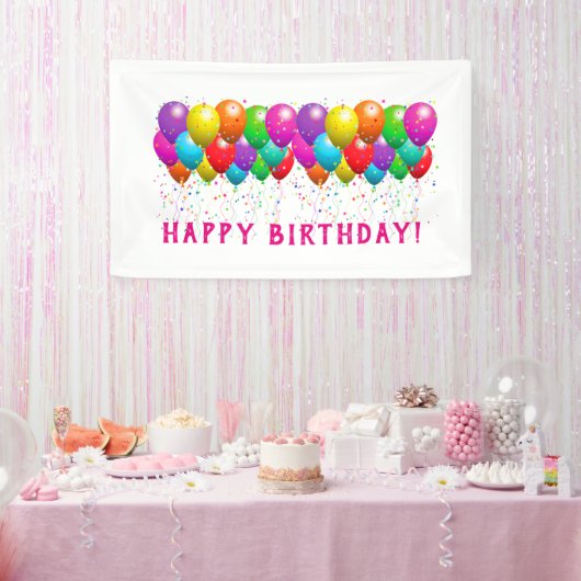 Custom Happy Birthday mit Balloons Banner (Party)