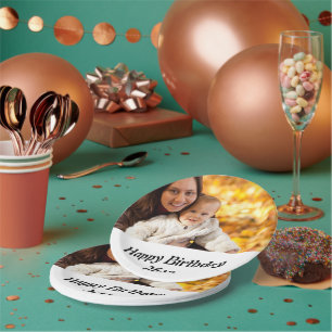 Custom Happy Birthday Mum Foto Pappteller