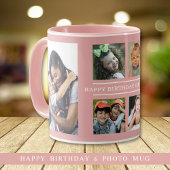 Custom Happy Birthday Oma 6 Foto Collage Rosa Tasse