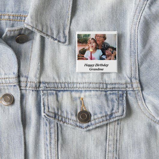Custom Happy Birthday Oma Foto Button (Beispiel)