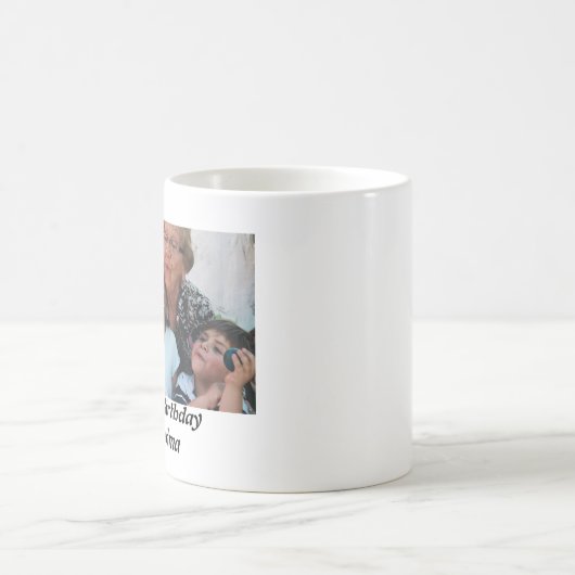 Custom Happy Birthday Oma Foto Kaffeetasse (Mittel)