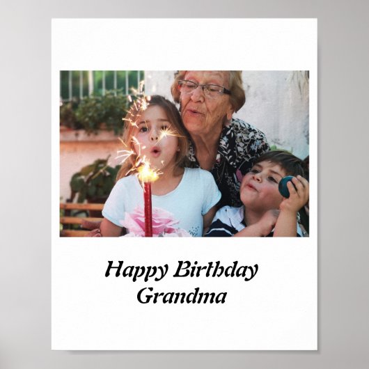 Custom Happy Birthday Oma Foto Poster (Vorne)