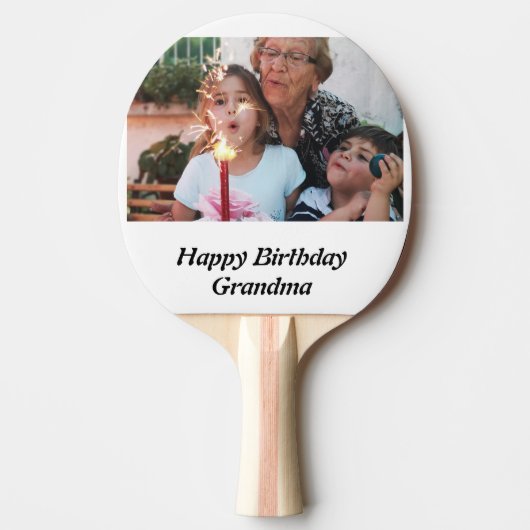 Custom Happy Birthday Oma Foto Tischtennis Schläger (Vorderseite)