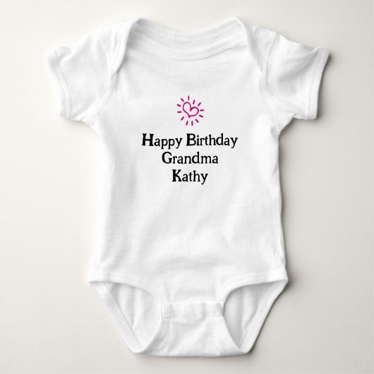 Custom Happy Birthday Oma, Geschenk von Baby, Baby Strampler (Vorderseite)