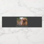 Custom Happy Birthday Pet Dog Photo Picture Name Wasserflaschenetikett (Einzelnes Label)