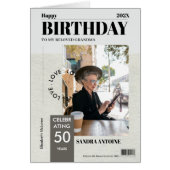 Custom Happy Birthday Photo Magazine Cover Card (Vorne)