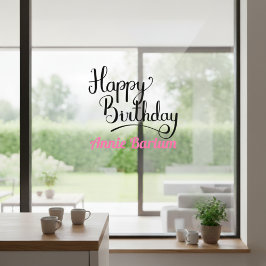 Custom Happy Birthday Pink Schriftart Kleben Fensteraufkleber