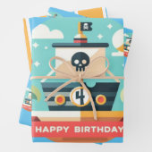Custom Happy Birthday Pirate Adventure Geschenkpapier Set (Beispiel)