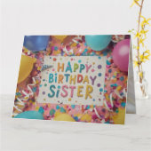 Custom Happy Birthday Sister Grußkarte Karte (Gelbe Blume)