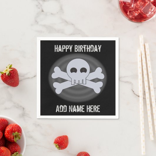 Custom Happy Birthday Skull Napkins Serviette (Beispiel)