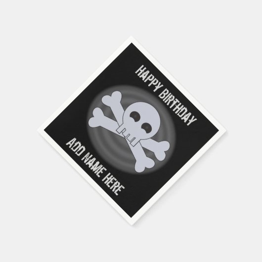 Custom Happy Birthday Skull Napkins Serviette (Ecke)