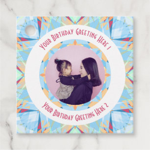 Custom Happy Birthday Star Blue Foto Gruß Geschenkanhänger