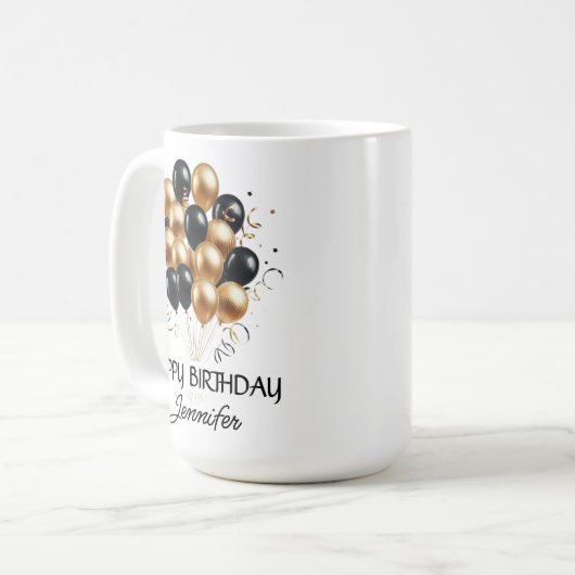 Custom Happy Birthday Tasse, Geschenk für sie oder Kaffeetasse (Vorderseite Links)
