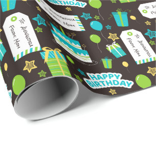 Custom Happy Birthday Wrapping Paper Geschenkpapier