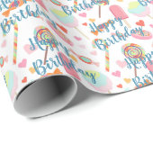 Custom Happy Birthday Wunsch auf Popsikel und Bonb Geschenkpapier (Rolleneckpunkt)