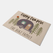 Custom Happy Camper Doormat, Camping Liebhaber Fußmatte (Schrägansicht)
