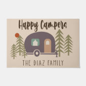 Custom Happy Camper Doormat, Camping Liebhaber Fußmatte (Vorderseite)