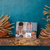 Custom Happy Erste Vatertag 4 Foto Grau Fotoplatte (Seite)