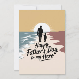 Custom "Happy Father's Day to My Hero" Card | Pers Feiertagskarte