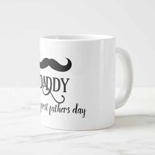 custom Happy first father's day  Jumbo-Tasse (Vorderseite Rechts)