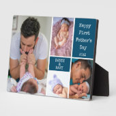 Custom Happy First Vatertag 4 Foto Collage Fotoplatte (Seite)