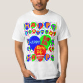 Custom Happy Geburtday Ballons T-Shirt (Vorderseite)