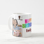 Custom Happy Geburtstag Oma Foto Collage Rosa Kaffeetasse (Vorderseite Links)