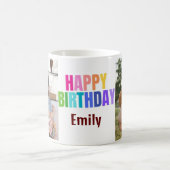 Custom Happy Geburtstag Oma Foto Collage Rosa Kaffeetasse (Mittel)
