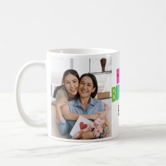 Custom Happy Geburtstag Oma Foto Collage Rosa Kaffeetasse (Links)