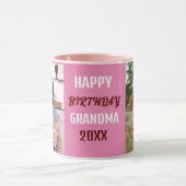 Custom Happy Geburtstag Oma Foto Collage Rosa Tasse (Zentrum)
