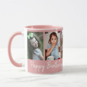 Custom Happy Geburtstag Oma Fünf Foto Rosa Tasse (Links)