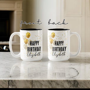 Custom Happy Geburtstag Tasse, Geburtstagsgeschenk Zweifarbige Tasse