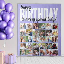 Custom Happy Geburtstag zu .. 30 Foto Collage Lila Wandteppich