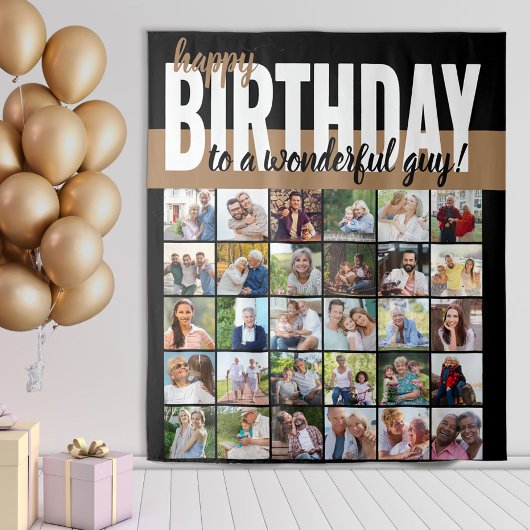 Custom Happy Geburtstag zu .. 30 Foto Collage Wandteppich